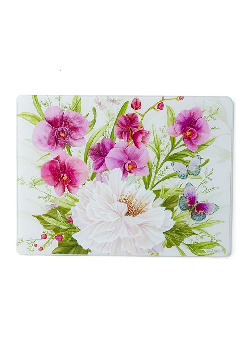 Midnight Garden Glass Cutting Board