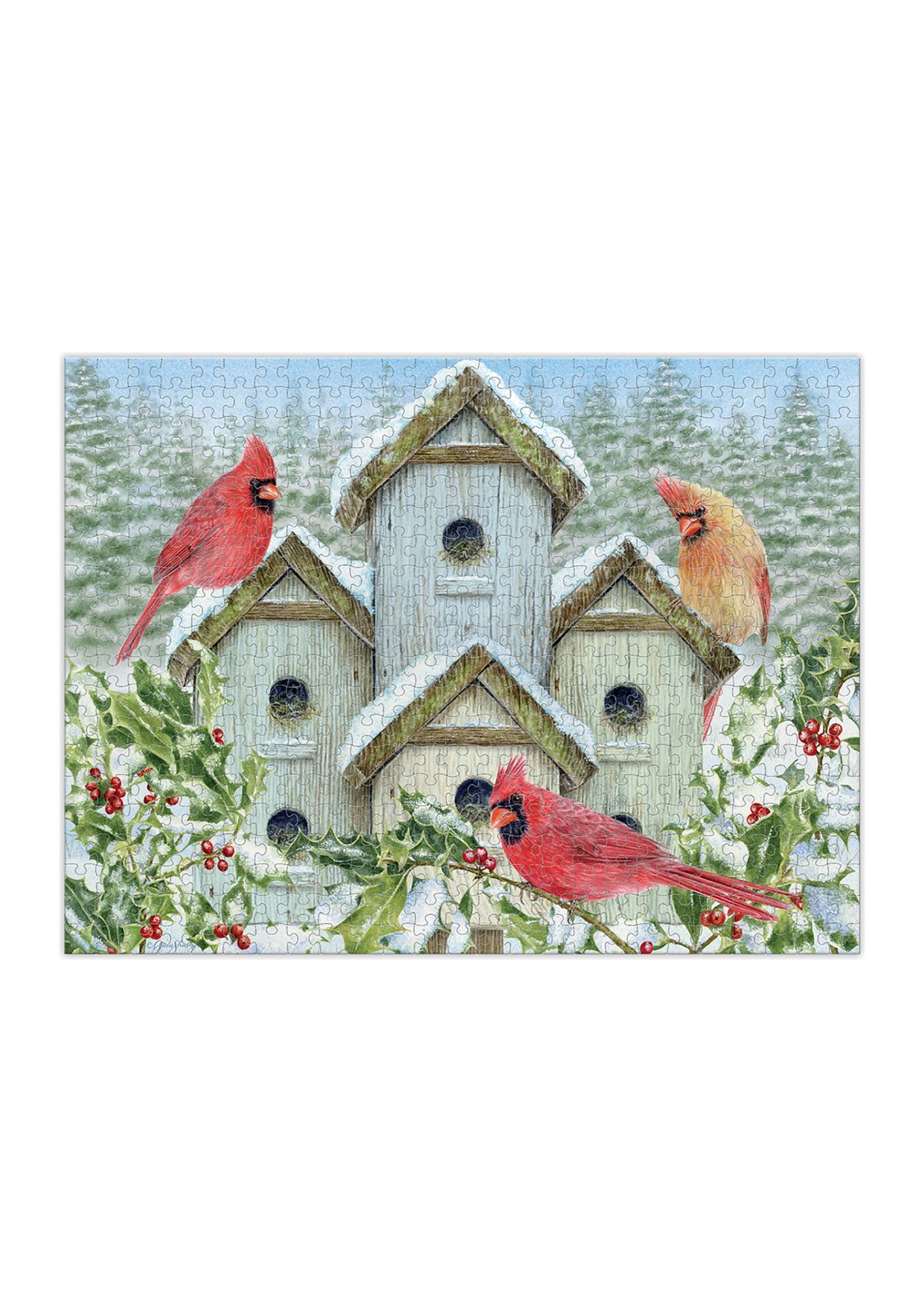 Cardinal Birdhouse 500 Piece Puzzle
