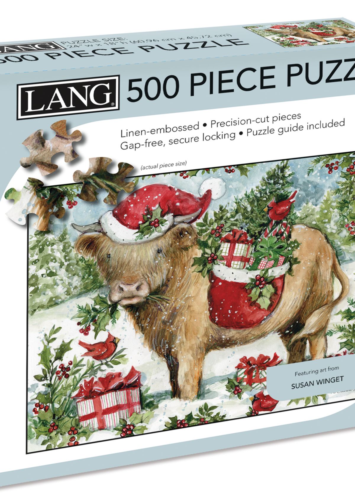 Holiday Highland Cow 500 Piece Puzzle