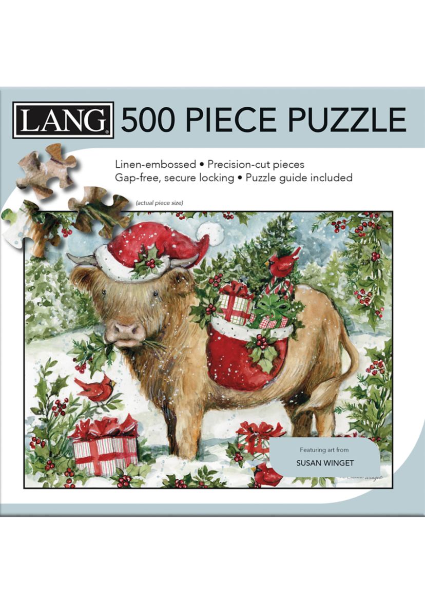 Holiday Highland Cow 500 Piece Puzzle