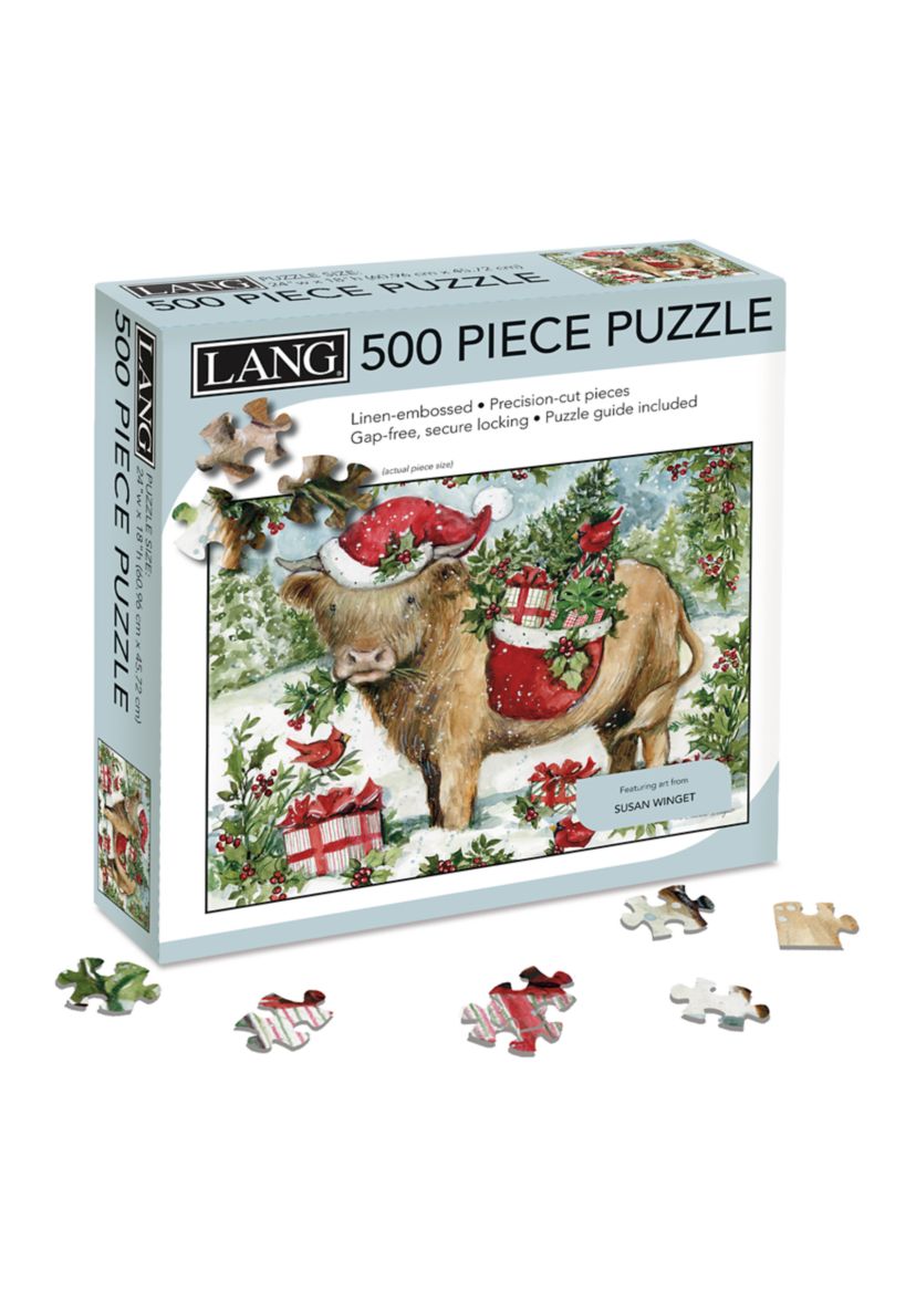 Holiday Highland Cow 500 Piece Puzzle