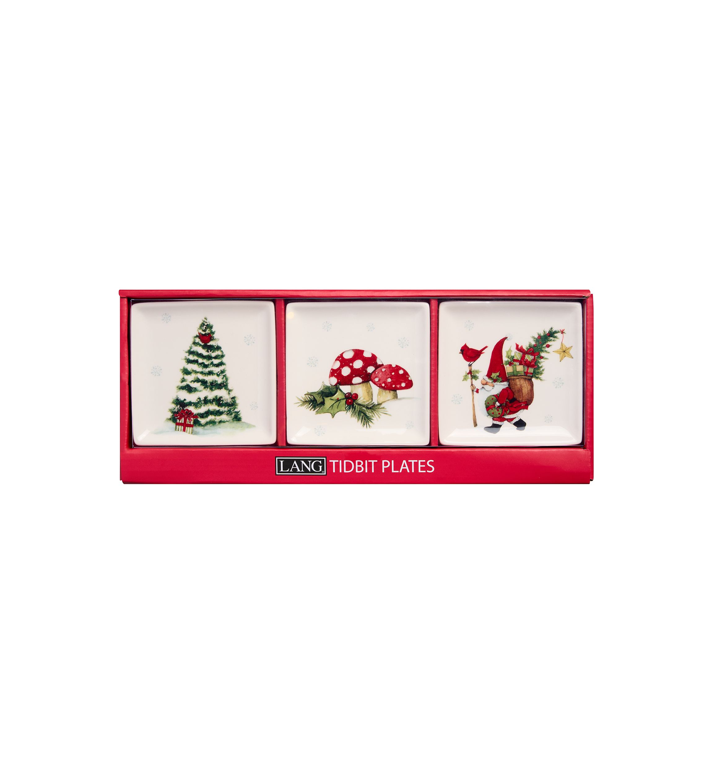 Holiday Gnome Tidbit Plates