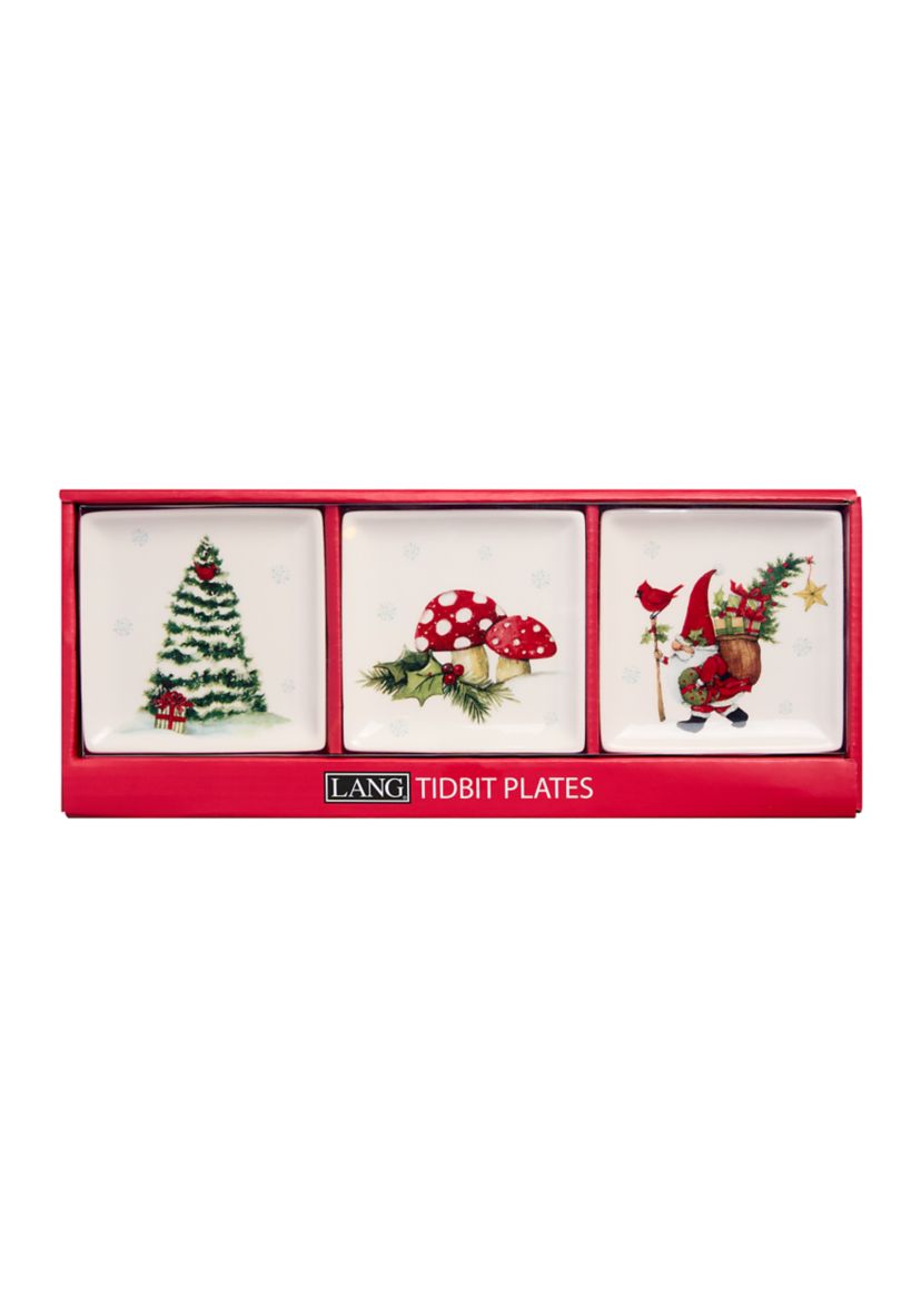 Holiday Gnome Tidbit Plates