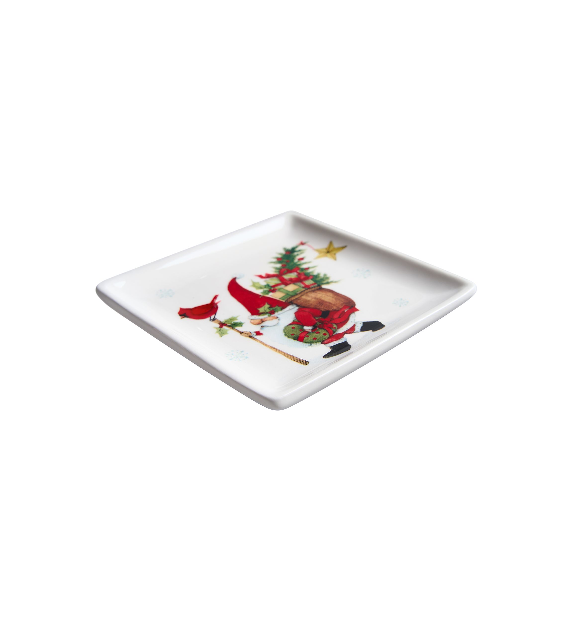 Holiday Gnome Tidbit Plates
