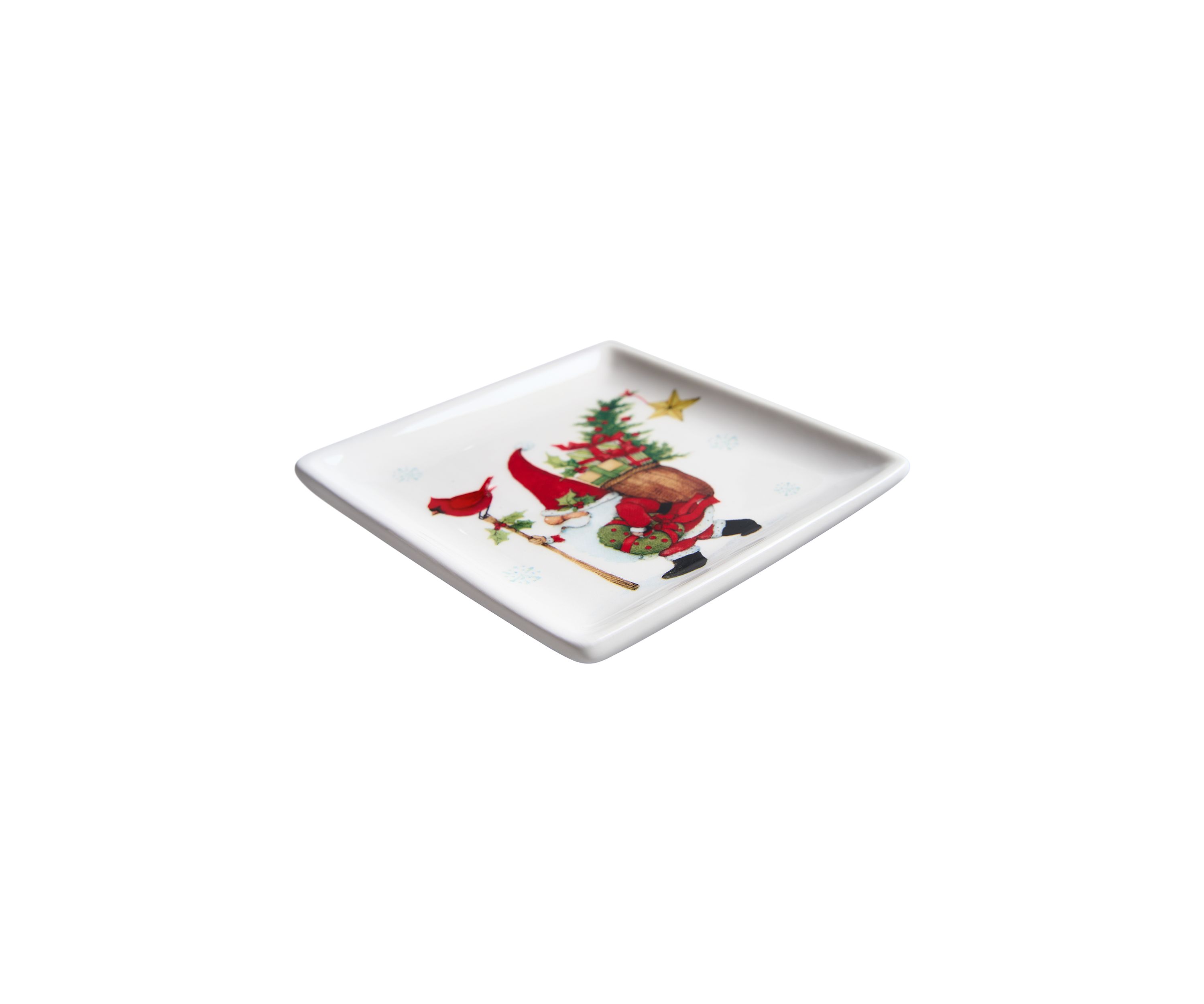 Holiday Gnome Tidbit Plates