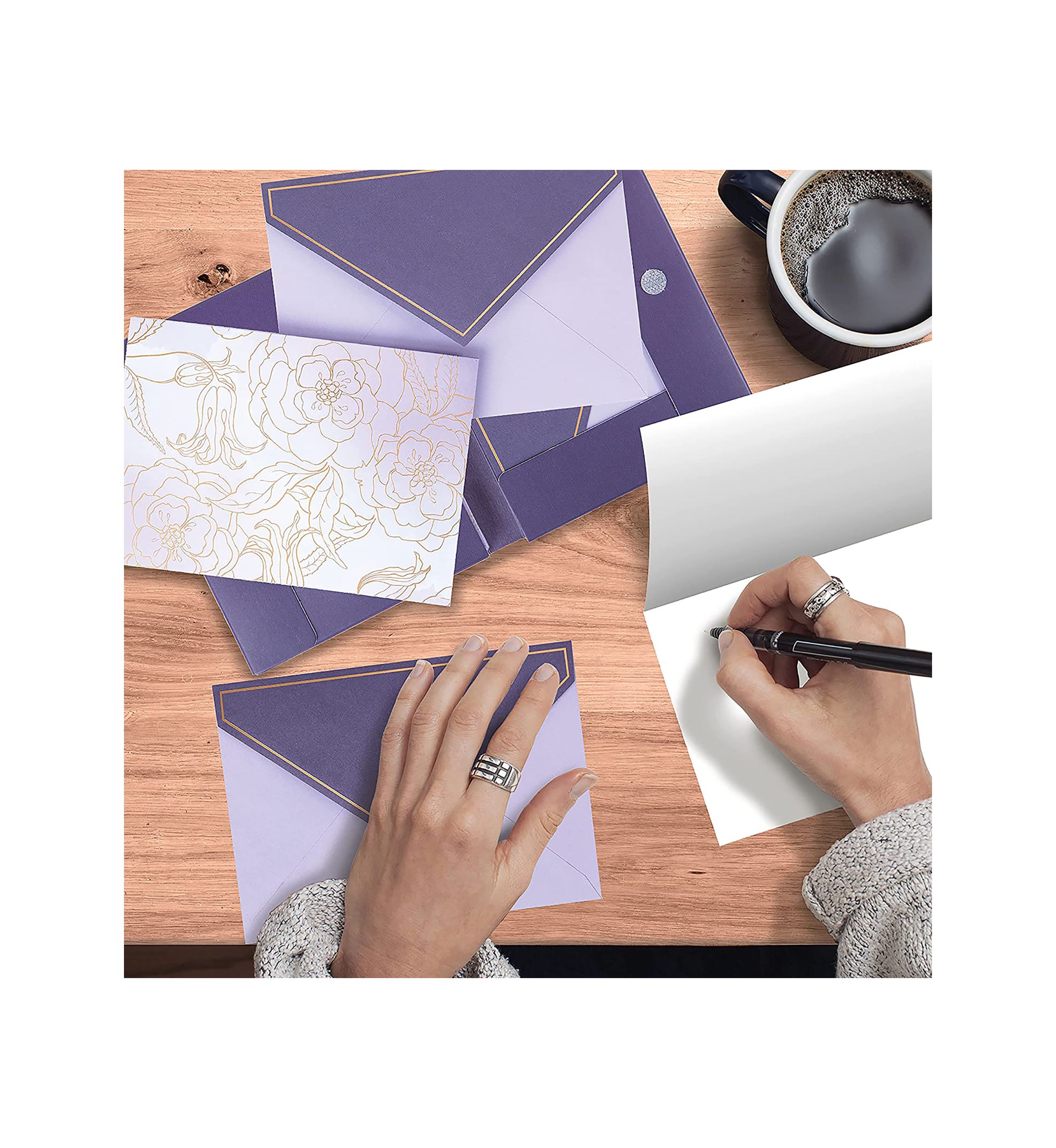 Folding Box Card Set, Purple