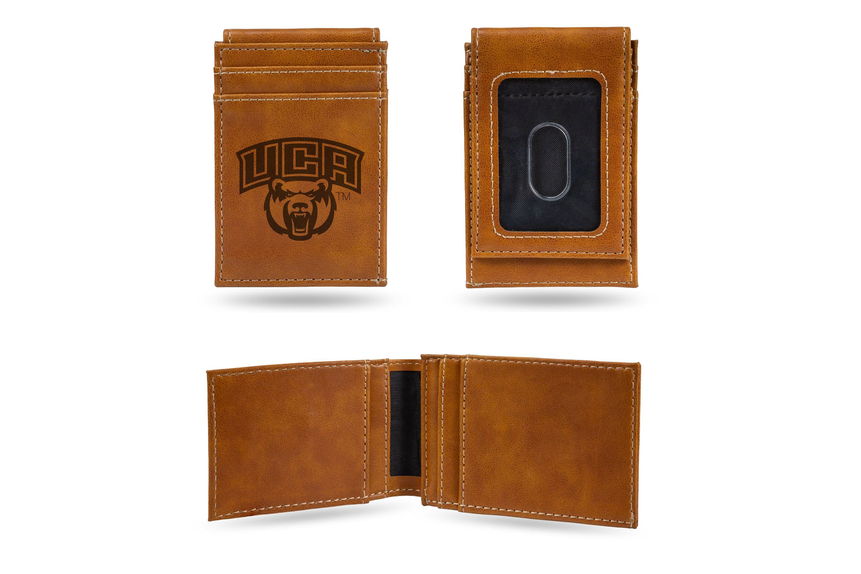 NCAA Central Arkansas Bears Brown Laser Engraved Front Pocket Wallet