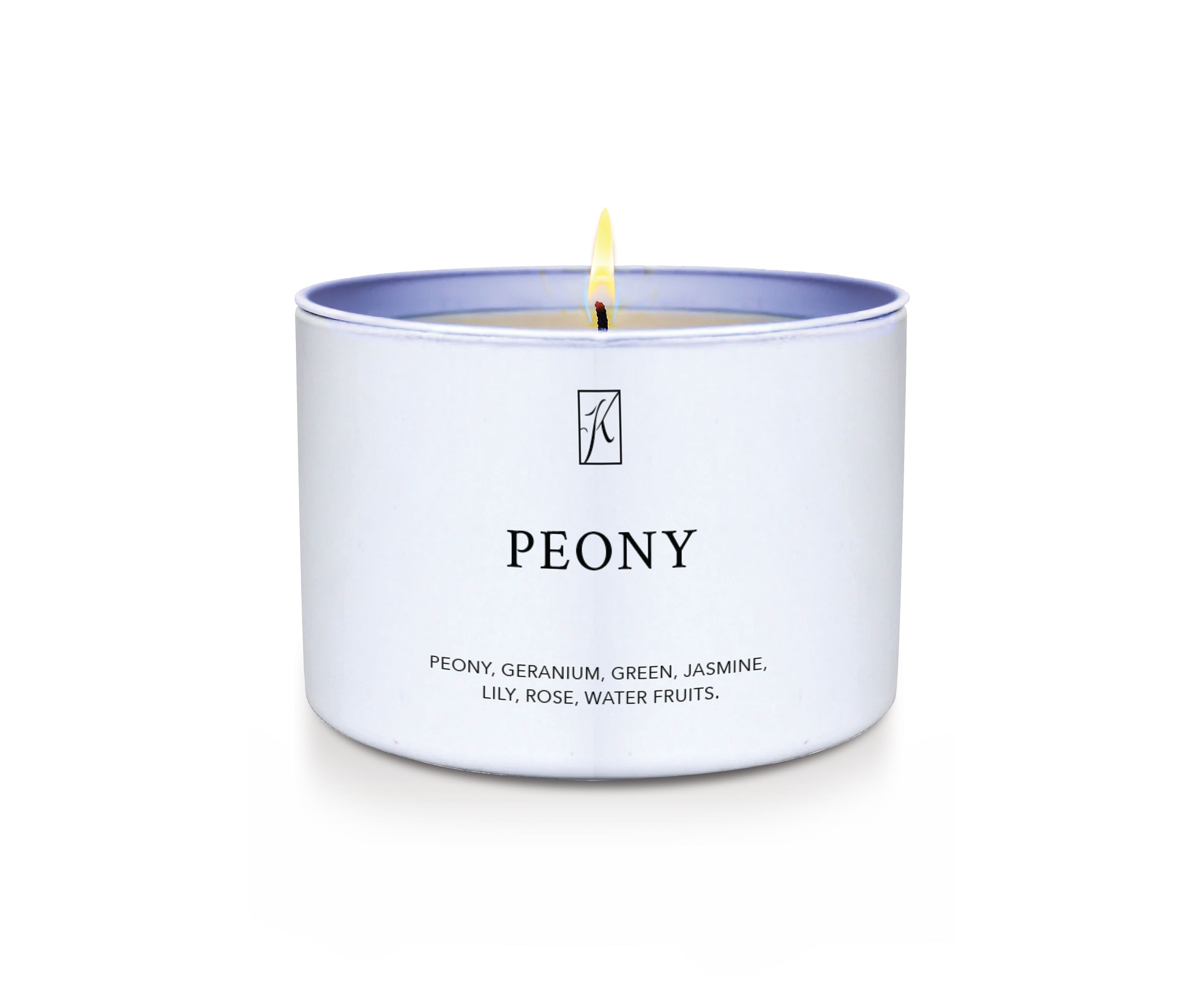 Peony Scented Tin Candle