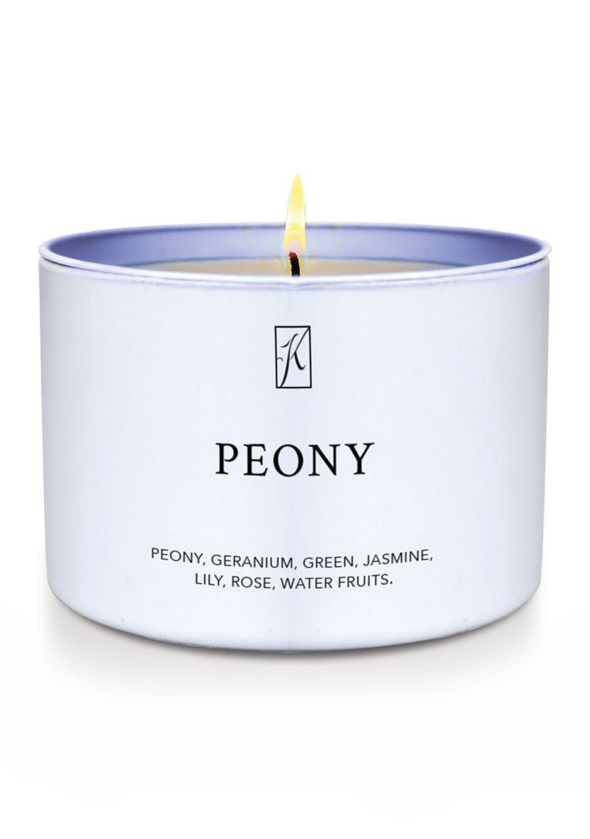 Peony Scented Tin Candle