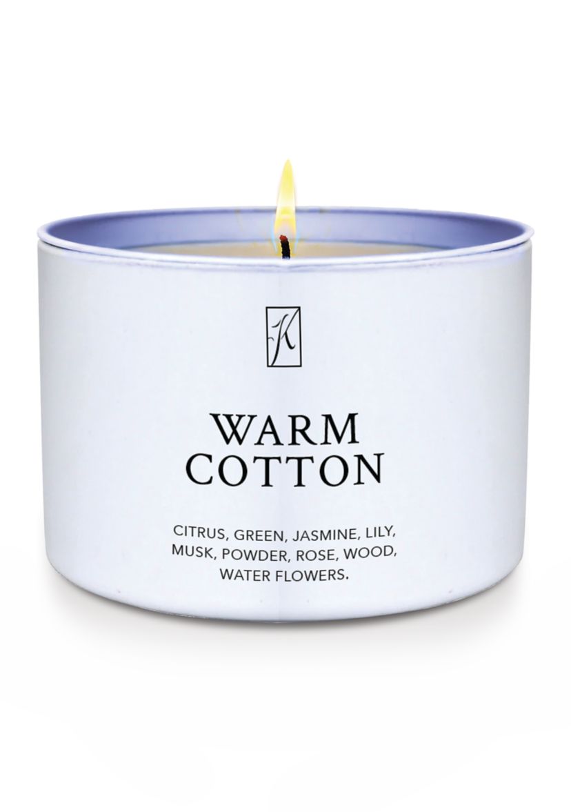 Warm Cotton Scented Tin Candle