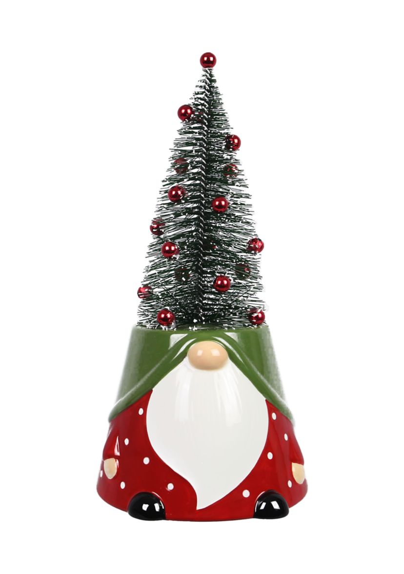 Bottlebrush Christmas Tree Red Gnome