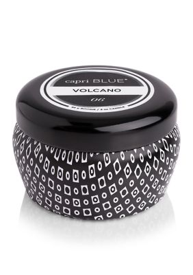 Volcano Black Printed Mini Tin Candle