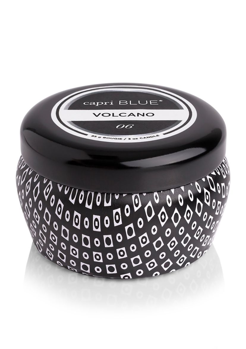 Volcano Black Printed Mini Tin Candle