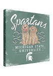 NCAA Michigan State Spartans 9x9 Canvas Wall Art Double Trouble