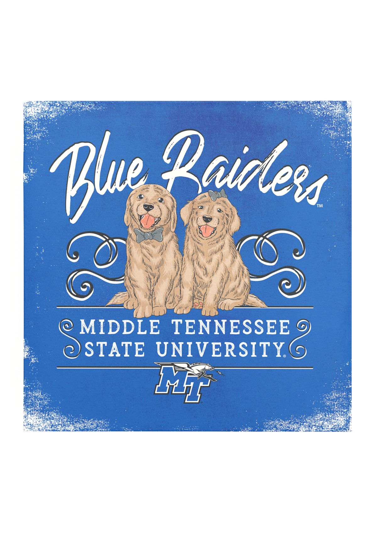 NCAA Middle Tennessee Blue Raiders 9x9 Canvas Wall Art Double Trouble