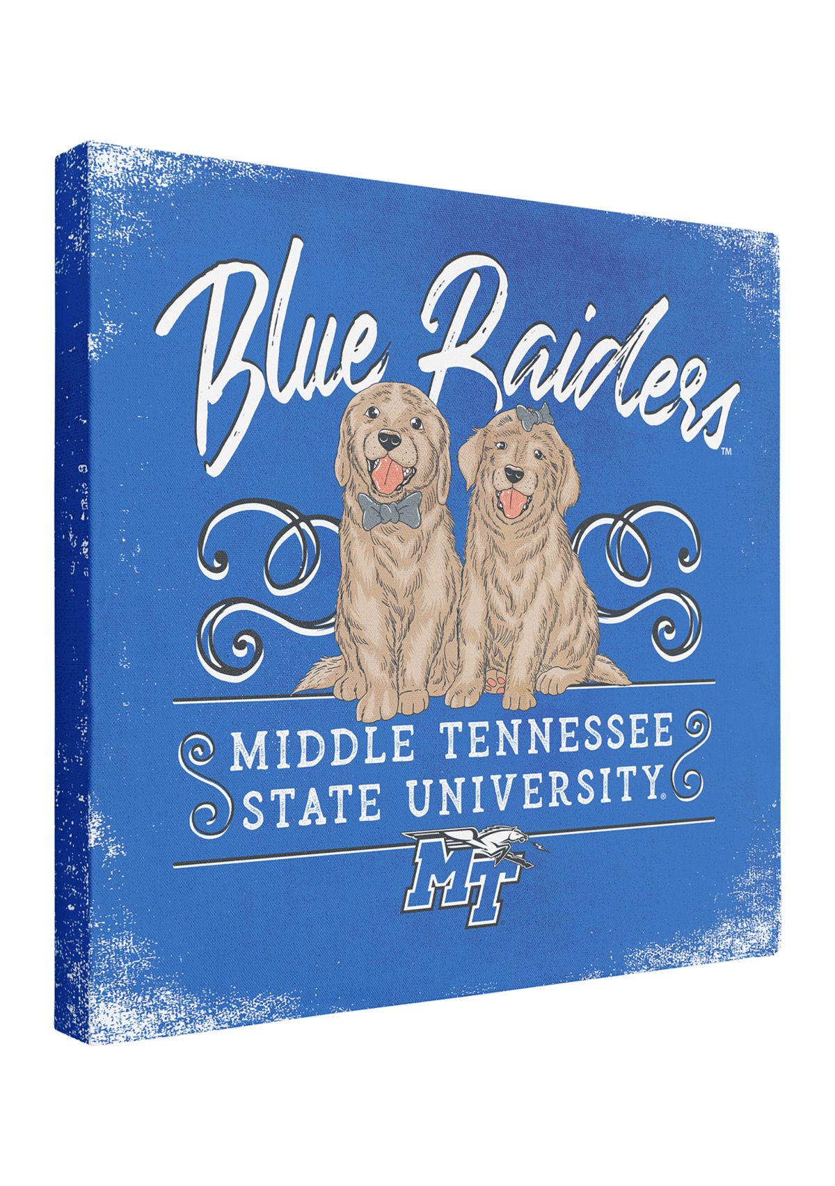 NCAA Middle Tennessee Blue Raiders 9x9 Canvas Wall Art Double Trouble