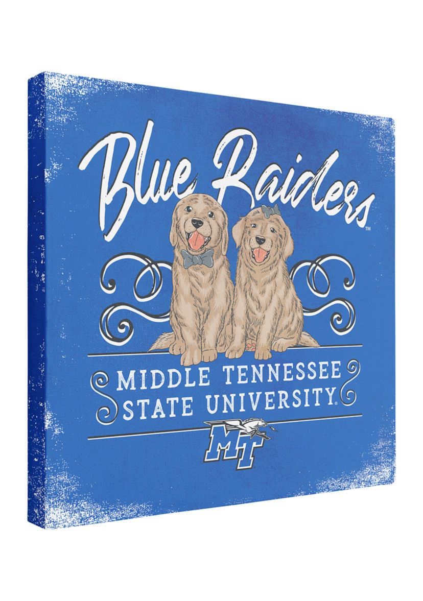 NCAA Middle Tennessee Blue Raiders 9x9 Canvas Wall Art Double Trouble