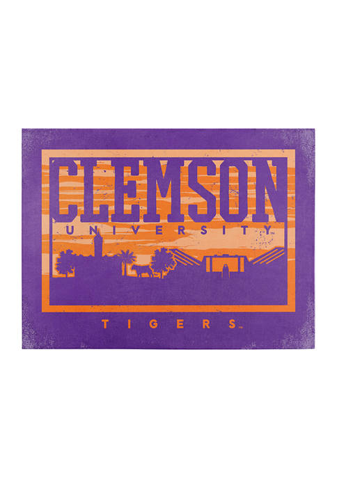 NCAA Clemson Tigers 9x12 Canvas Wall Art Campus Skyline