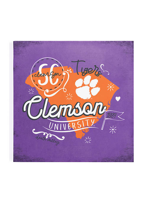 Image One NCAA Clemson Tigers 12x12 Canvas Wall