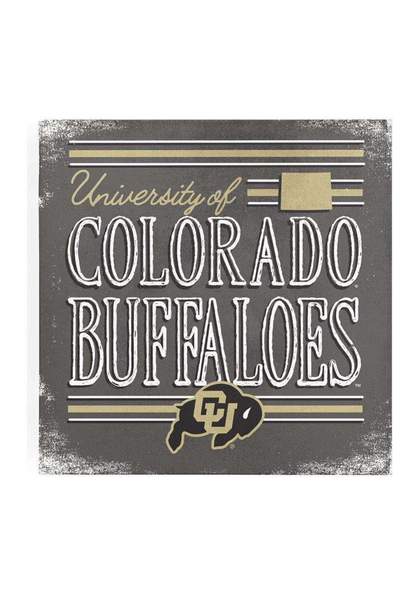 NCAA Colorado Buffaloes 9x9 Canvas Wall Art School Stripes 