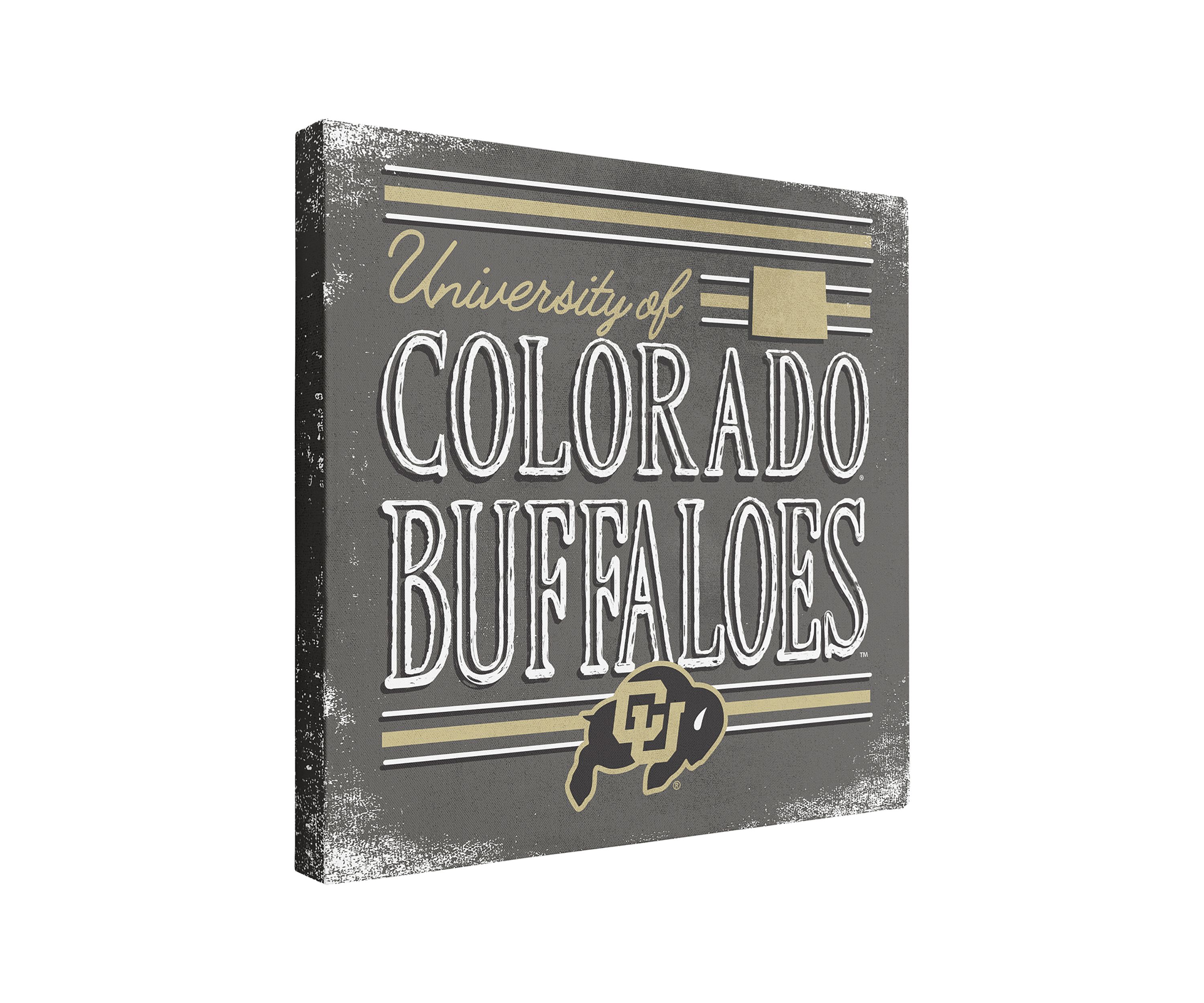 NCAA Colorado Buffaloes 9x9 Canvas Wall Art School Stripes 
