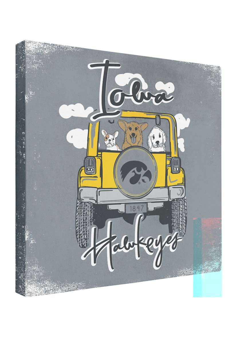 NCAA Iowa Hawkeyes 9 in x 9 in Canvas Wall Art Jeep Friends