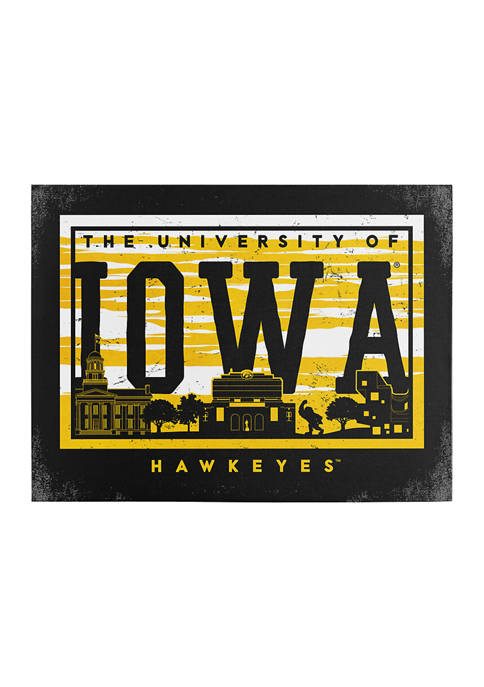 NCAA Iowa Hawkeyes 9x12 Canvas Wall Art Campus Skyline