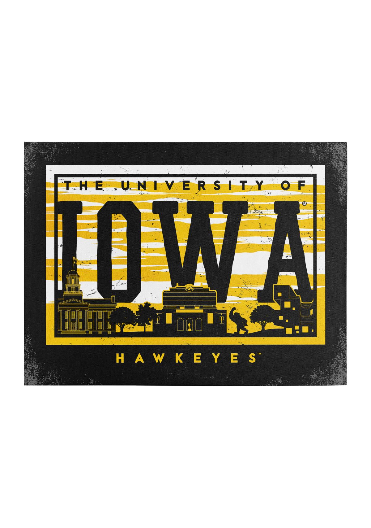 NCAA Iowa Hawkeyes 9x12 Canvas Wall Art Campus Skyline