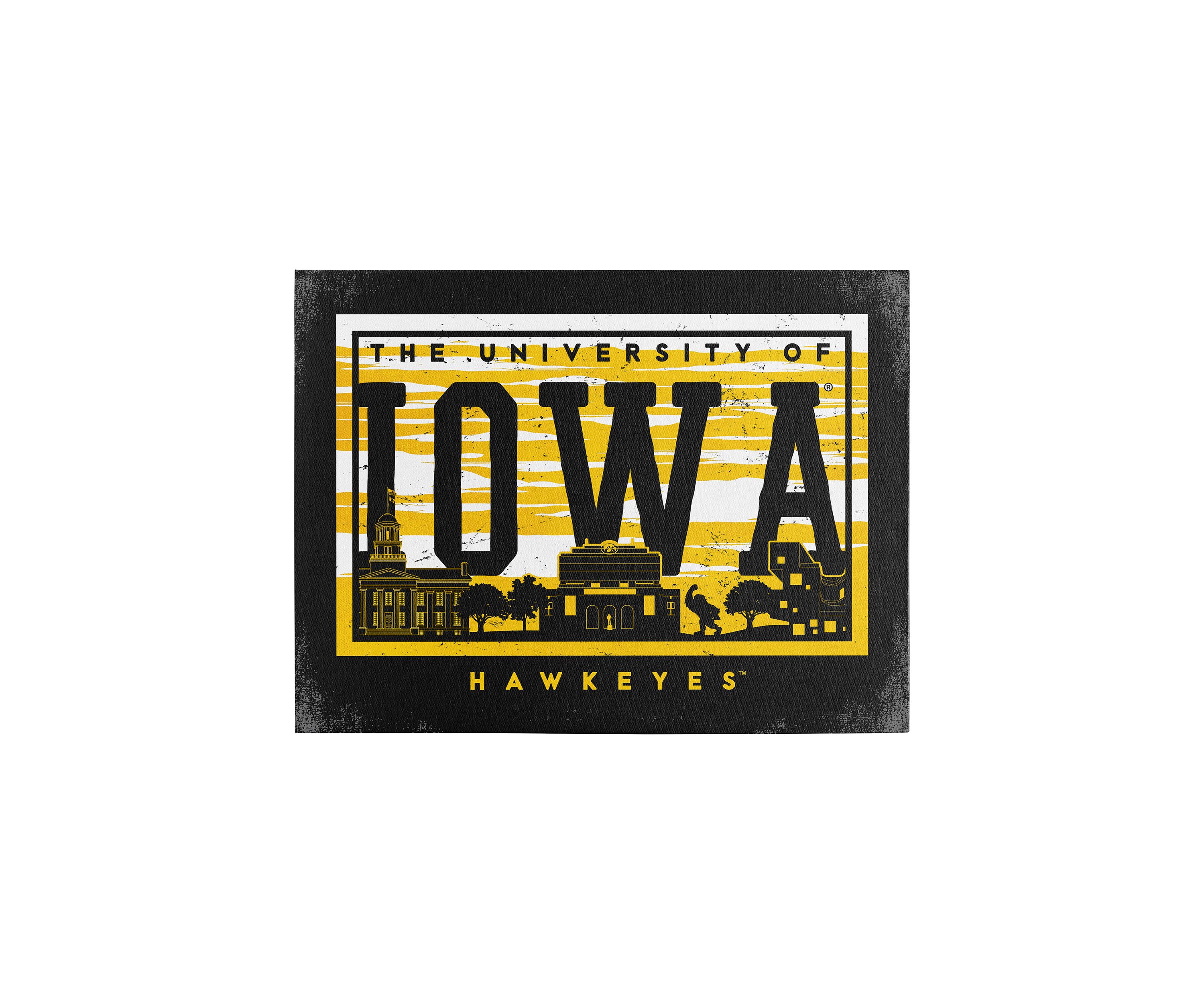NCAA Iowa Hawkeyes 9x12 Canvas Wall Art Campus Skyline