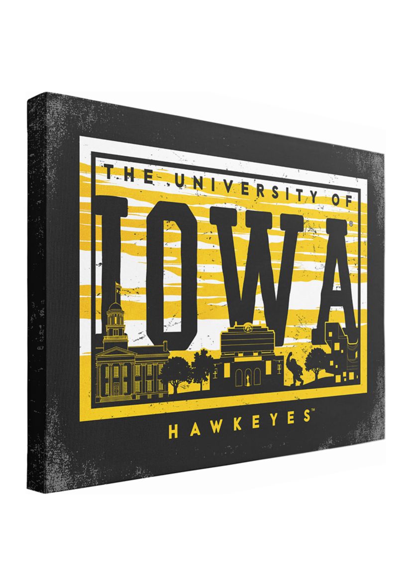 NCAA Iowa Hawkeyes 9x12 Canvas Wall Art Campus Skyline