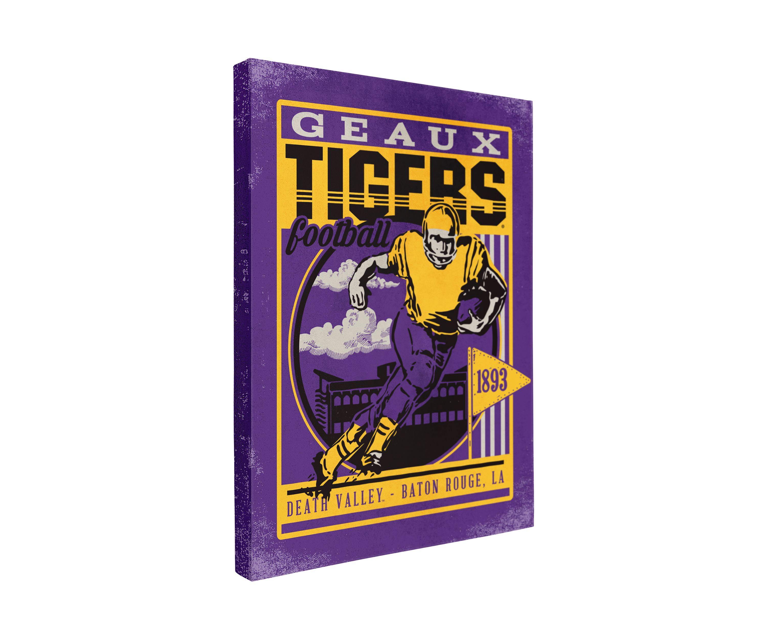 NCAA LSU Tigers 9x12 Canvas Wall Art Retro Poster and Stadium