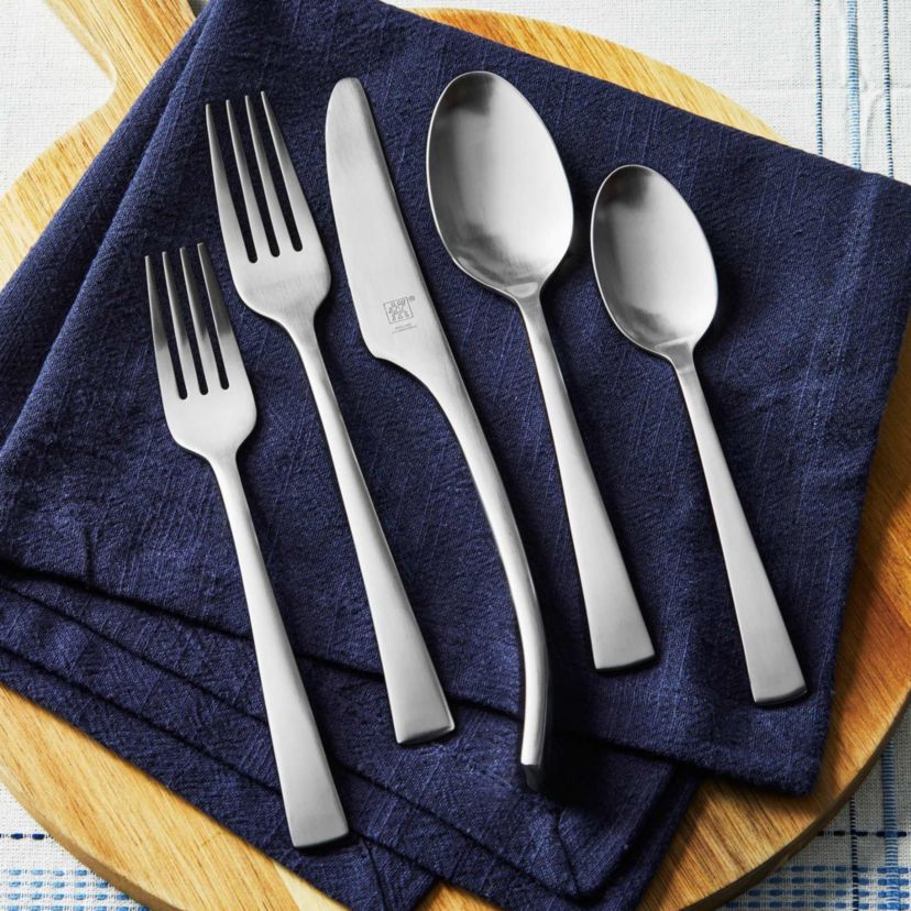 Bellasera 45pc Satin 18/10 Stainless Steel Flatware Set Matte