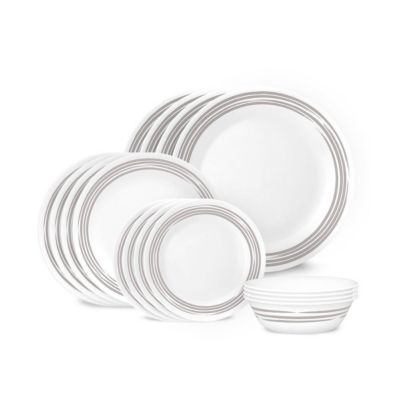 Corelle Brushed Silver 16pc Dinnerware Set