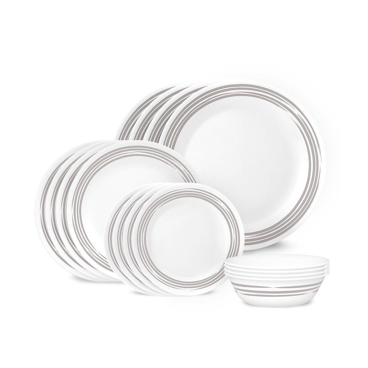 Brushed Silver 16pc Dinnerware Set