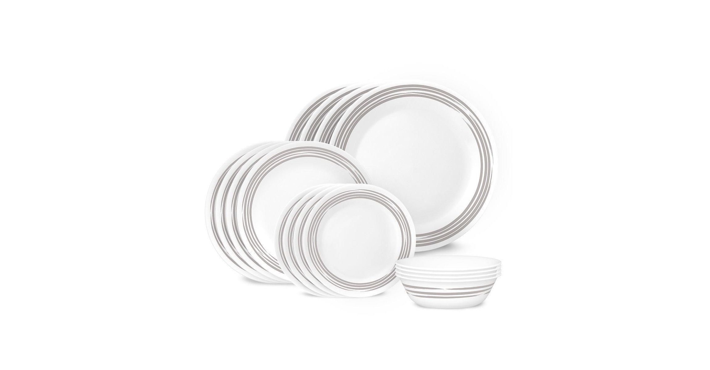 Brushed Silver 16pc Dinnerware Set