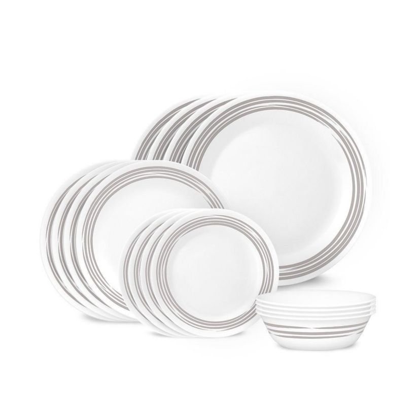 Brushed Silver 16pc Dinnerware Set