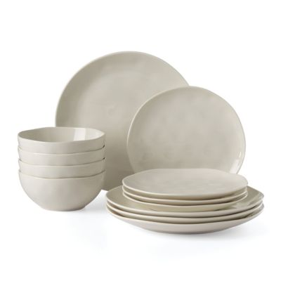 Lenox Bay Colors 12-Piece Dinnerware Set, White