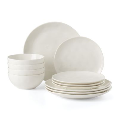 Lenox Bay Colors 12-Piece Dinnerware Set, White