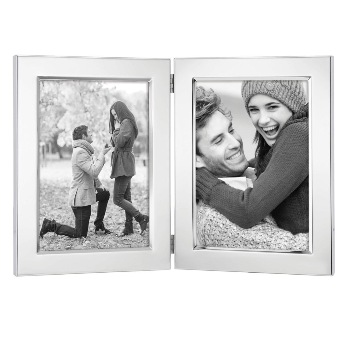 Classic Silverplate 5" x 7" Double Photo Frame