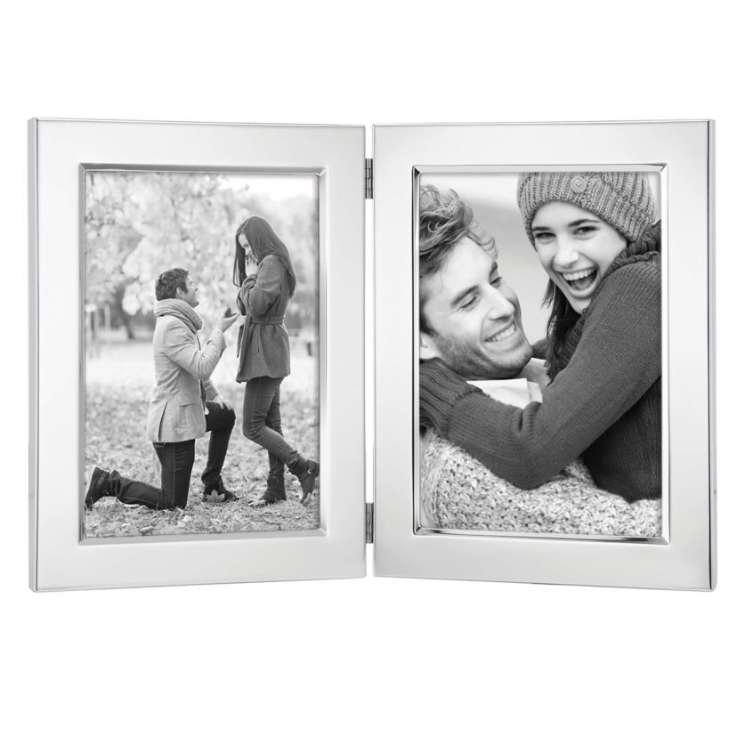 Classic Silverplate 5" x 7" Double Photo Frame