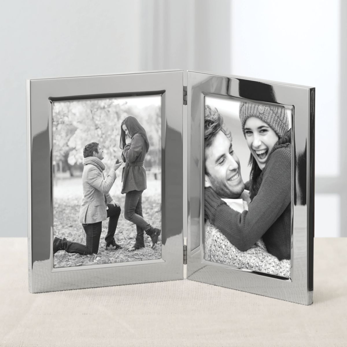 Classic Silverplate 5" x 7" Double Photo Frame