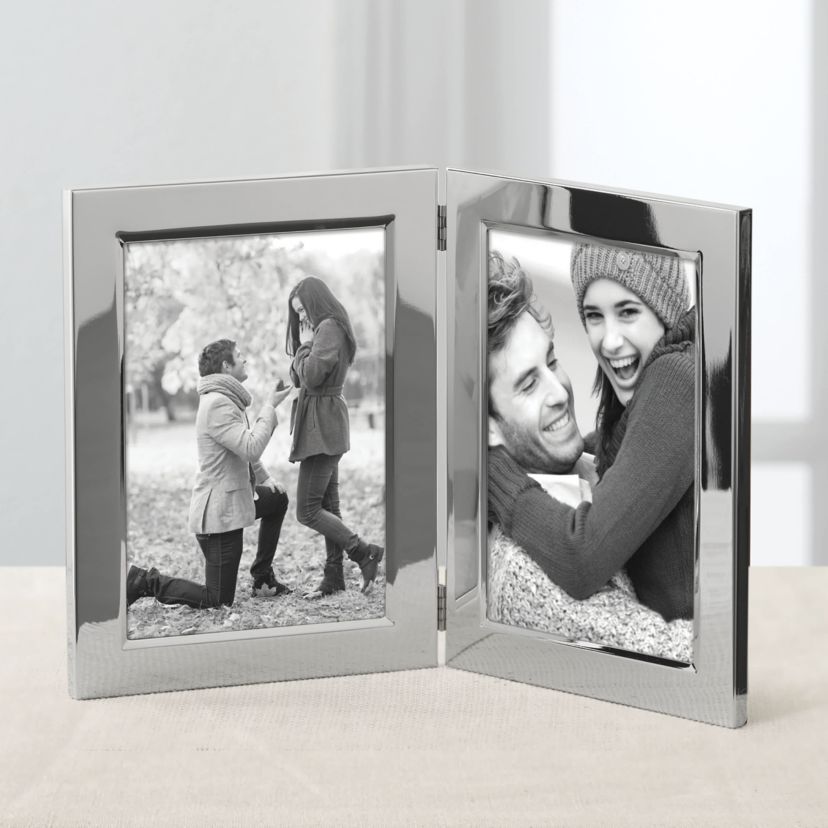 Classic Silverplate 5" x 7" Double Photo Frame