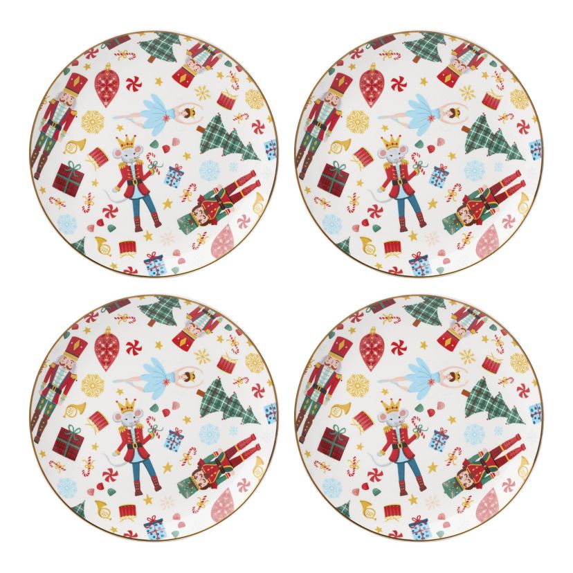 Nutcracker Ballet Accent Plates, Set of 4