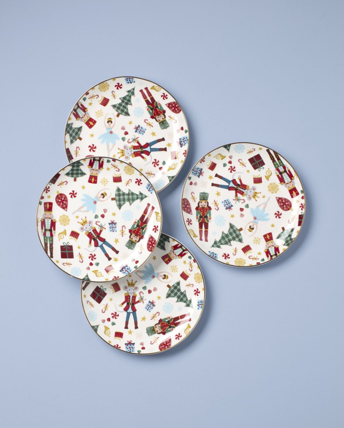 Nutcracker Ballet Accent Plates, Set of 4
