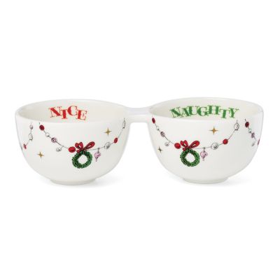 Lenox Merry Grinchmas Naughty or Nice Double Dip Bowl