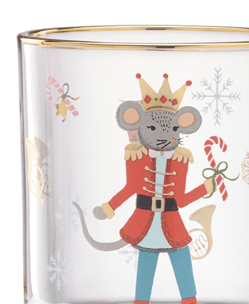 Nutcracker Ballet Double Old Fashioned Glasses, Set of 4
