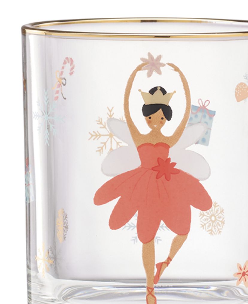 Nutcracker Ballet Double Old Fashioned Glasses, Set of 4