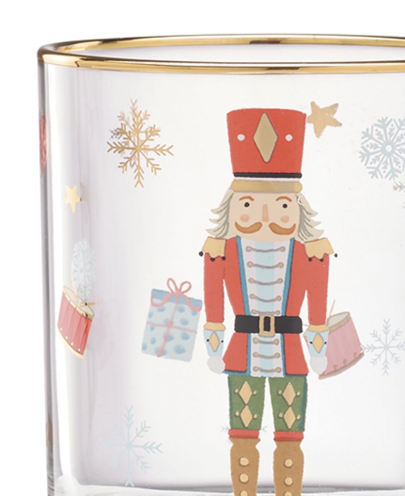 Nutcracker Ballet Double Old Fashioned Glasses, Set of 4