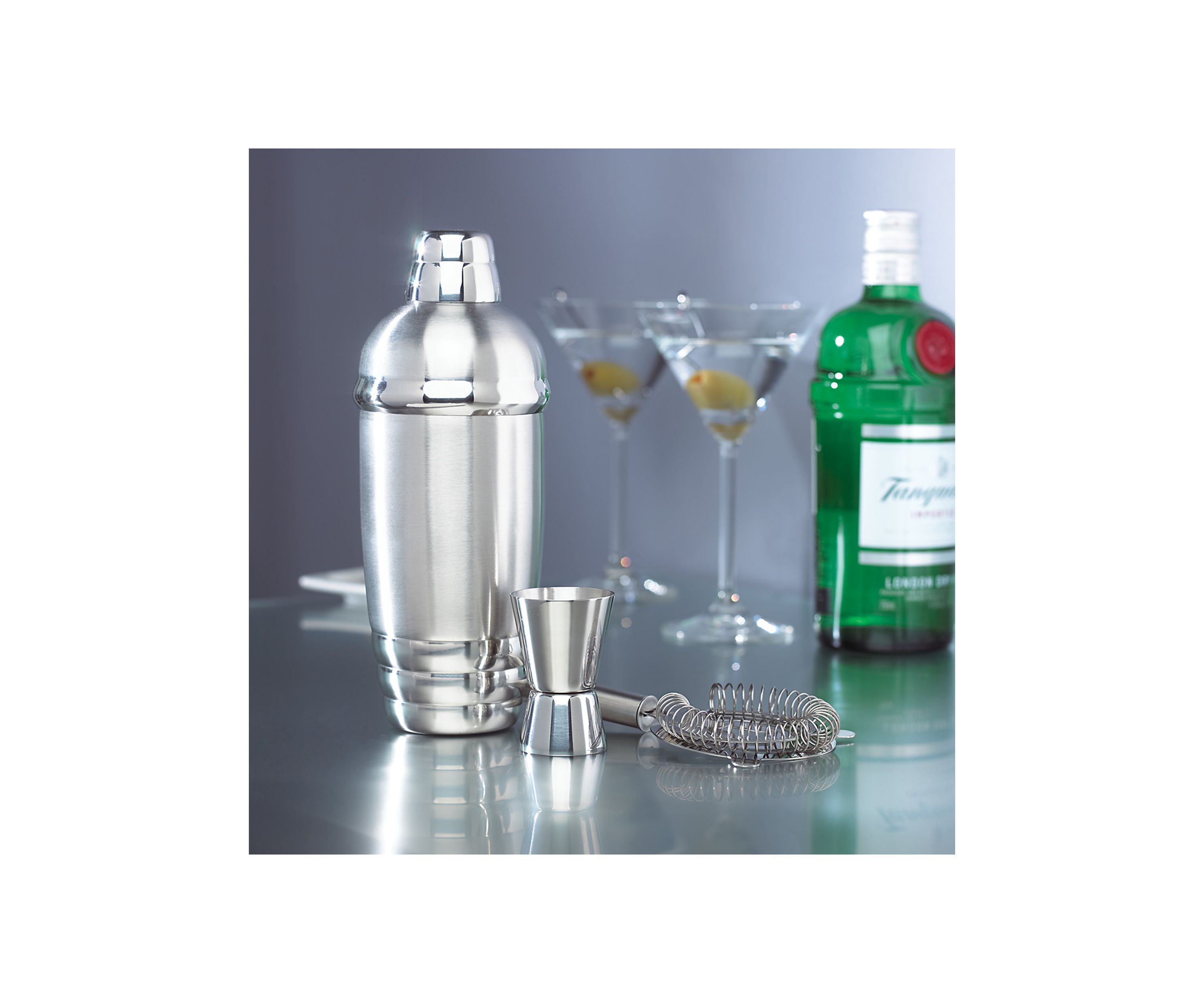 Tuscany Metal Shaker & Strainer Set