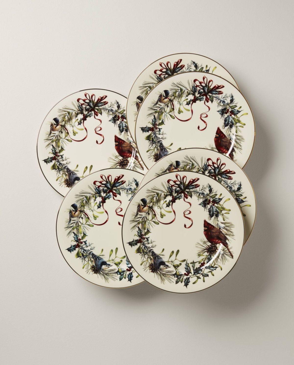 Winter Greetings 6-Piece Dinner Plate Set
